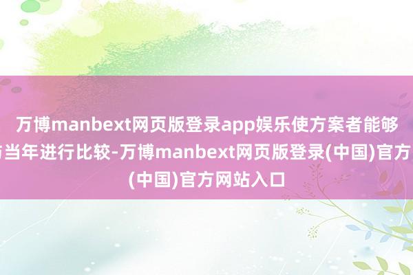 万博manbext网页版登录app娱乐使方案者能够将当下与当年进行比较-万博manbext网页版登录(中国)官方网站入口